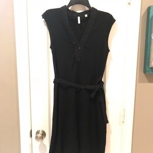 Black knit cocktail dress